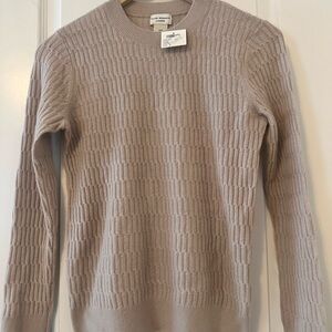NWT LS Stitch Club Monaco Taupe cashmere Crewneck Sweater